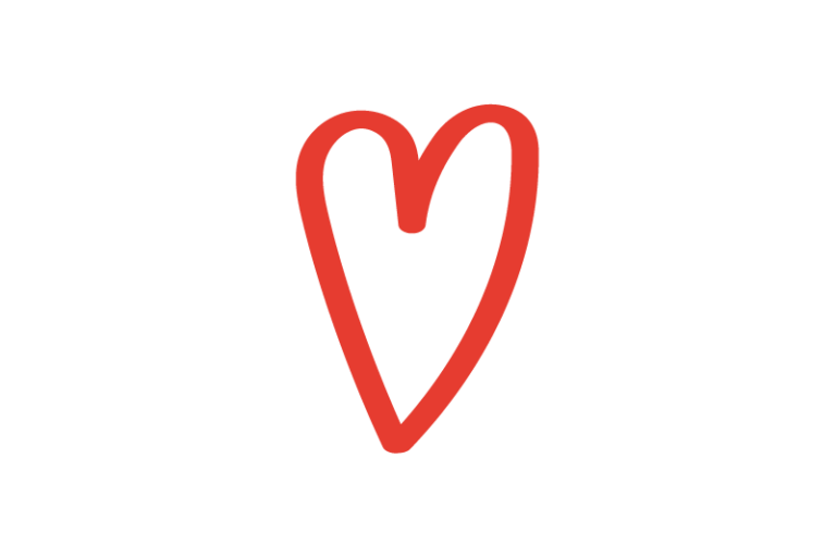Red doodle of a heart